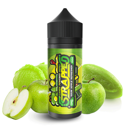 Strapped E-Liquid - Sour Apple Refresher 100ml 0mg