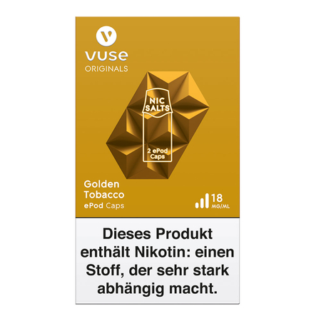 (EX) VYPE / VUSE - ePod Caps vPro Golden Tobacco