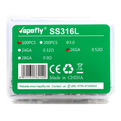 (EX) Vapefly - SS316L Prebuilt Coil (100St) - 26GA 0,52 Ohm